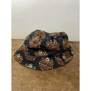 Santa Cruz Broken Promises Bucket Hat Cap OSFM Skulls Fire Black Punk Skater 00s